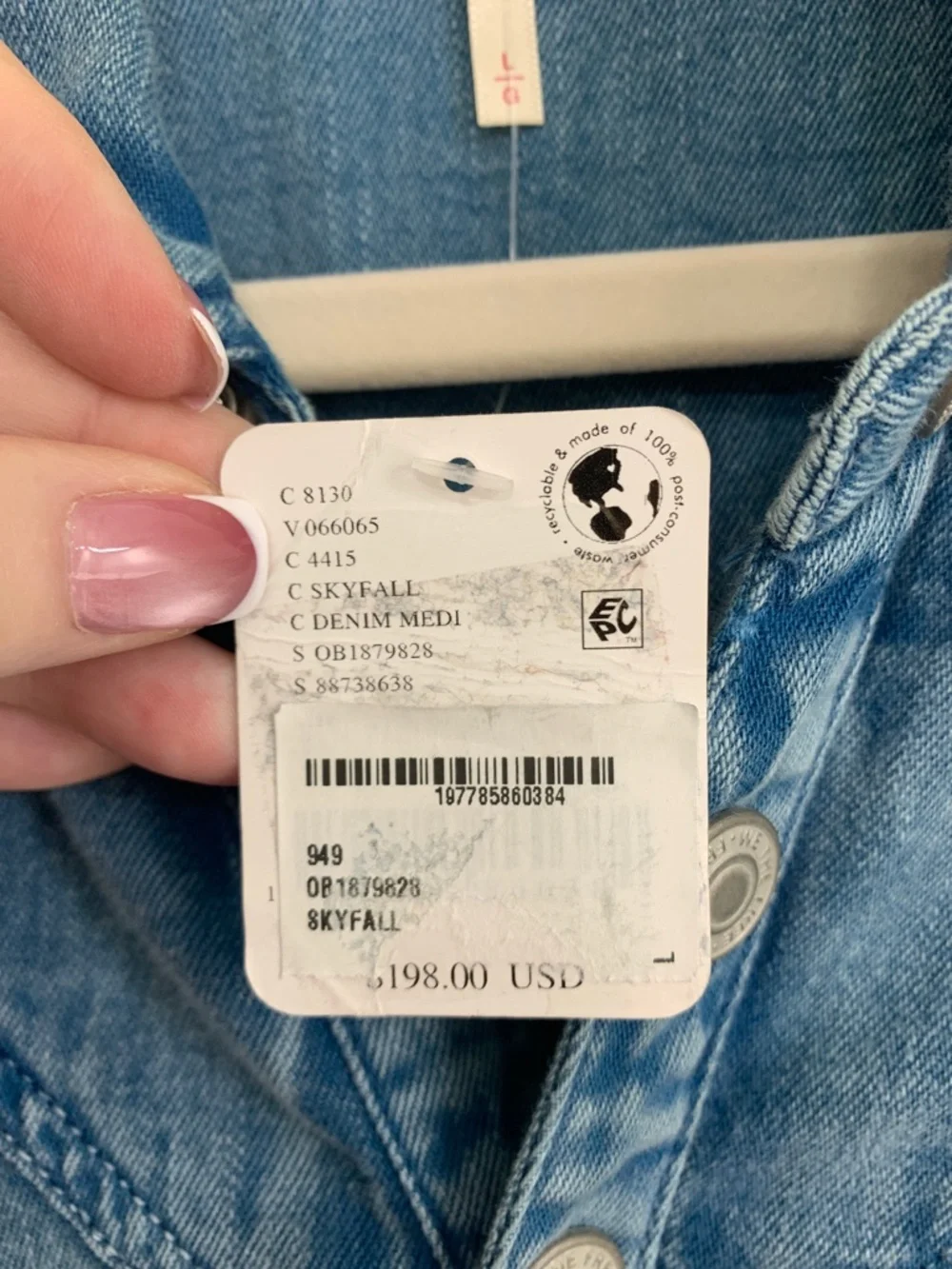 Free People Mad Love Denim Midi Shirt Dress in Skyfall Sz Large